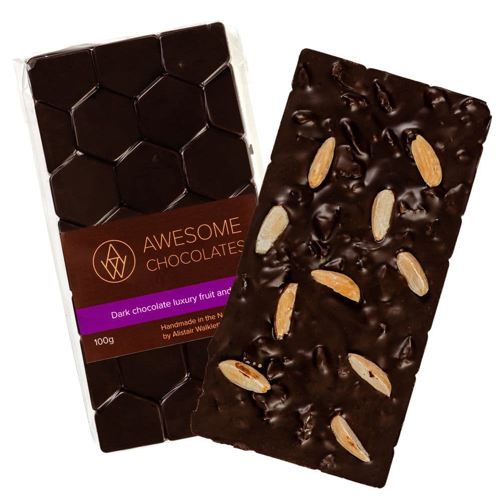 Dark luxury fruit & nut 55%: Awesome Chocolate (100g)
