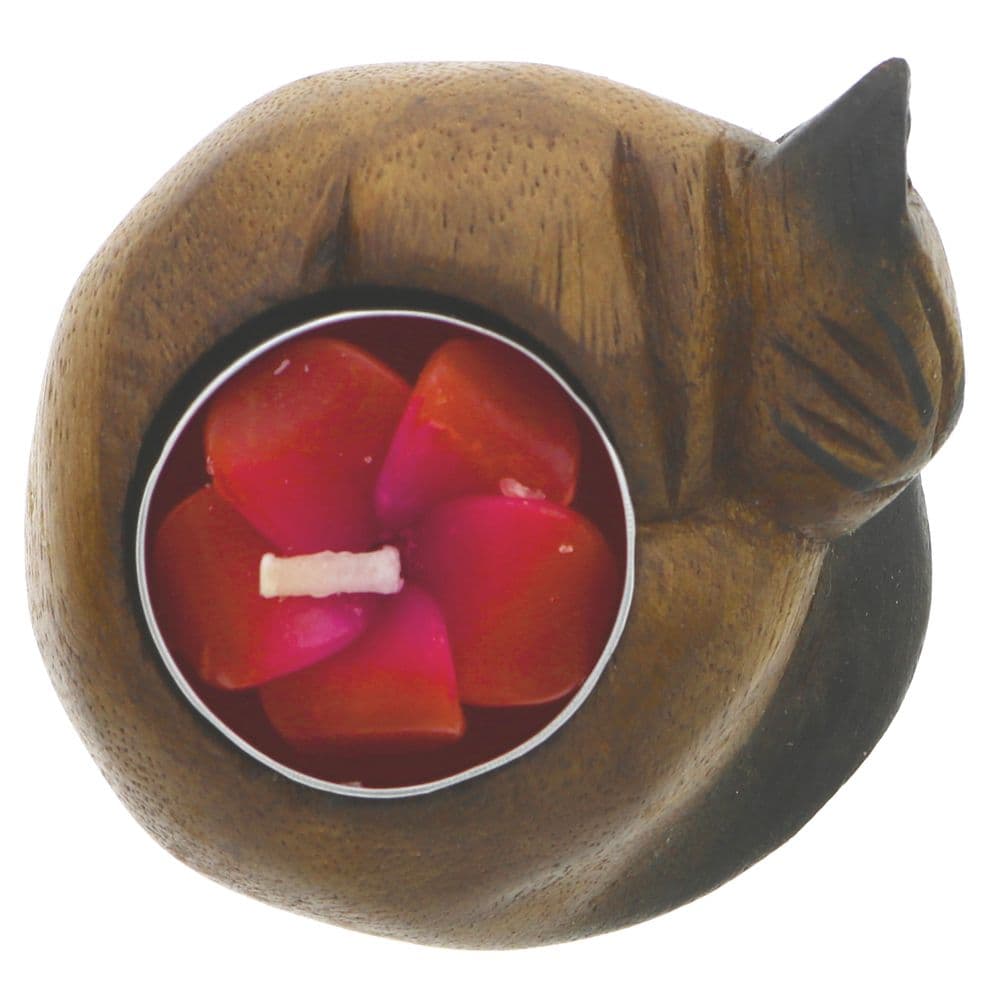 Siesta Crafts Curled Cat Tealight Holder