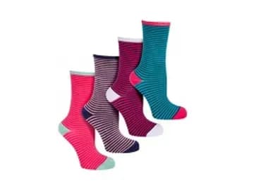 BAM Socks: Stripey Bamboo Size 8-11 (Per Pair)