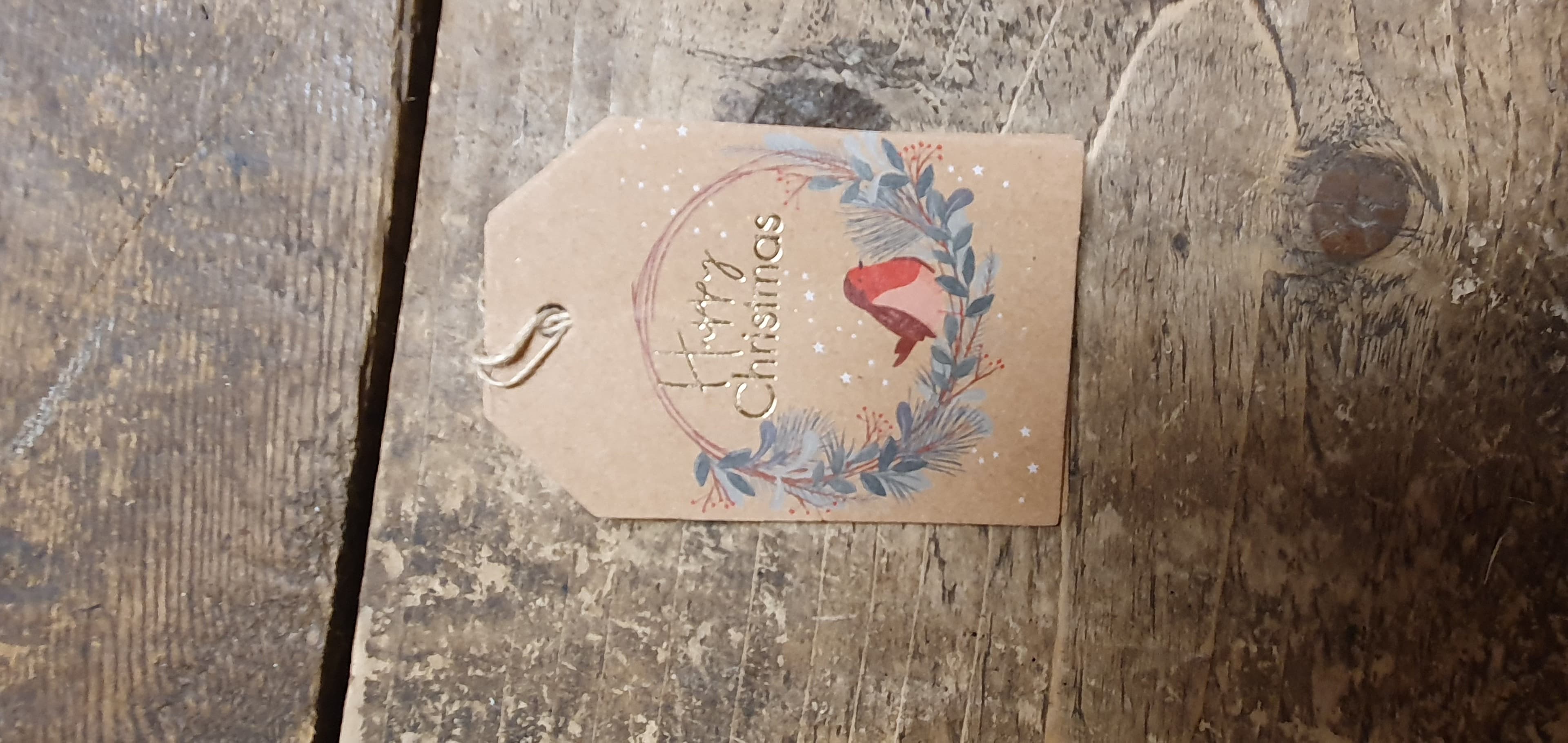 Happy Christmas Robin Gift Tag