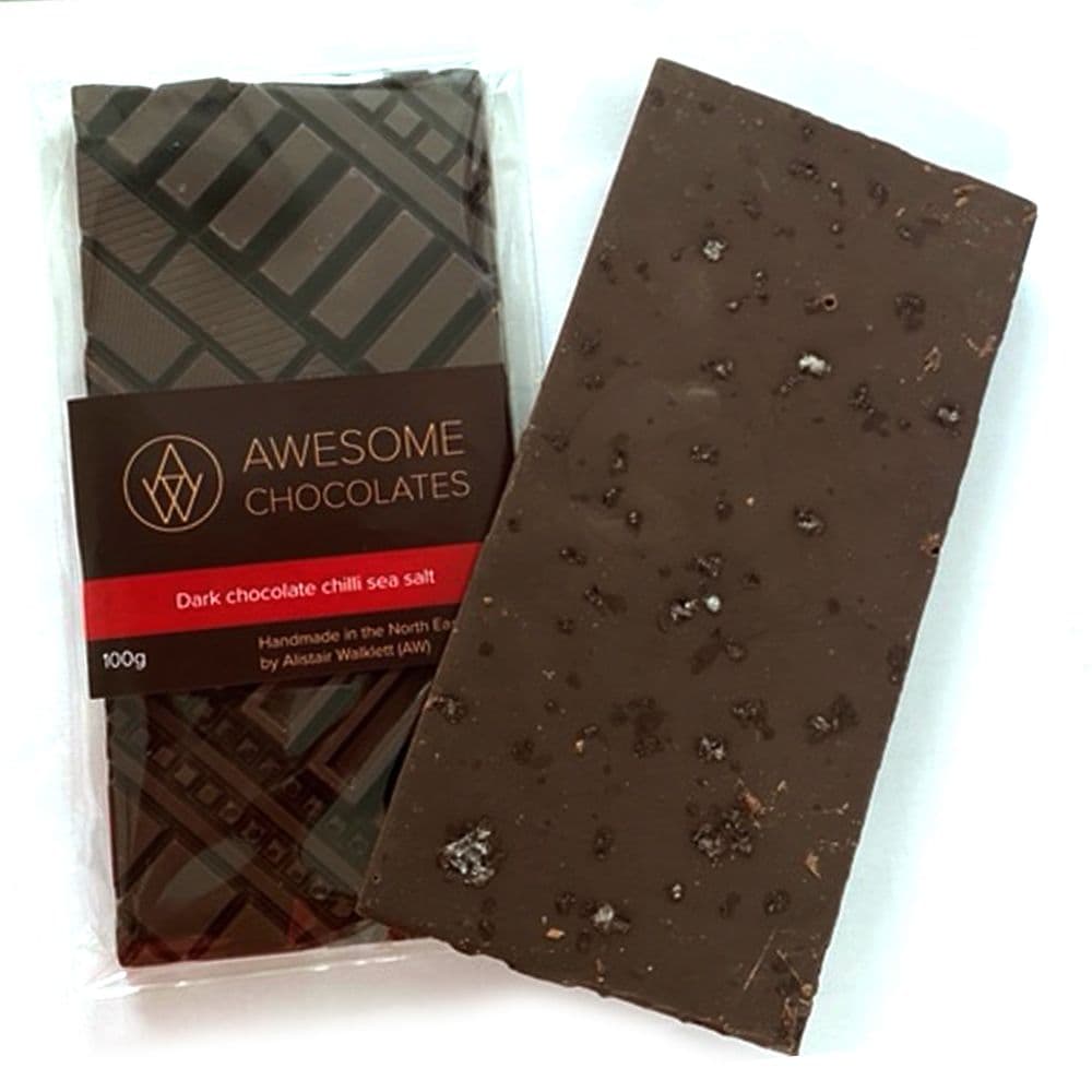 Chilli & sea salt 55%: Awesome Chocolate (100g)