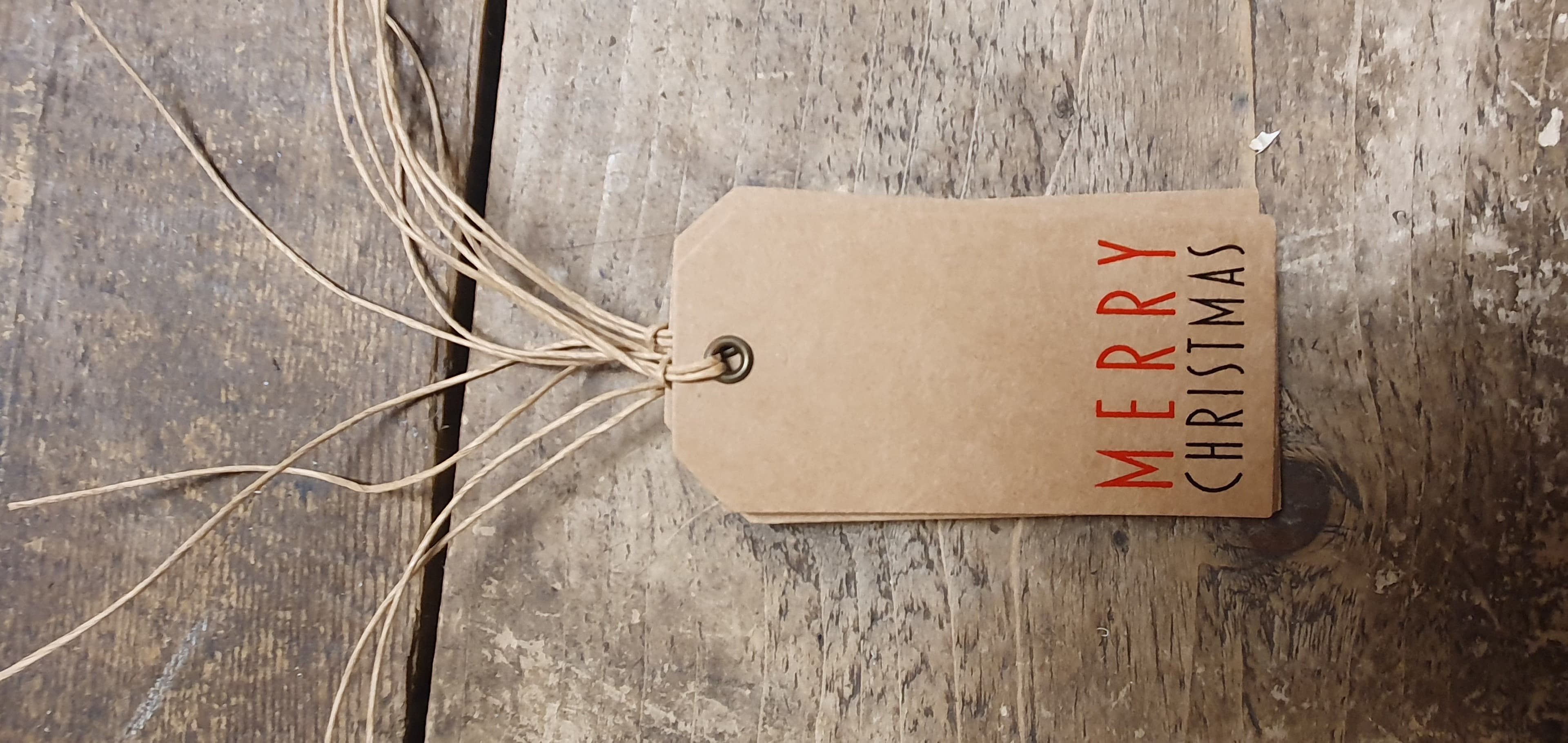 Merry Christmas Paper Gift Tag: Plain
