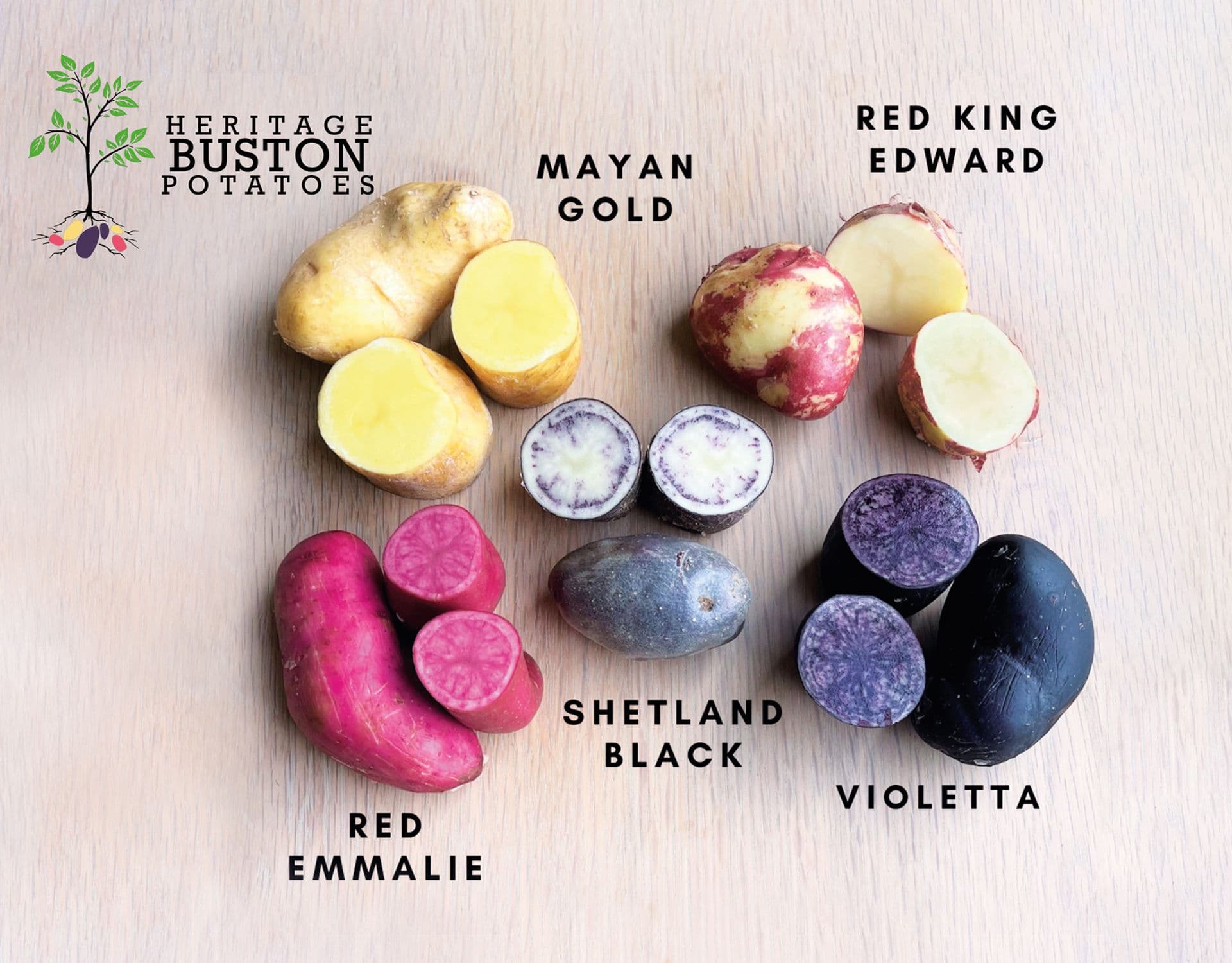 
Buston Farms Mixed Heritage Potato Box grown in Northumberland: 5kg (Pre-order Product)