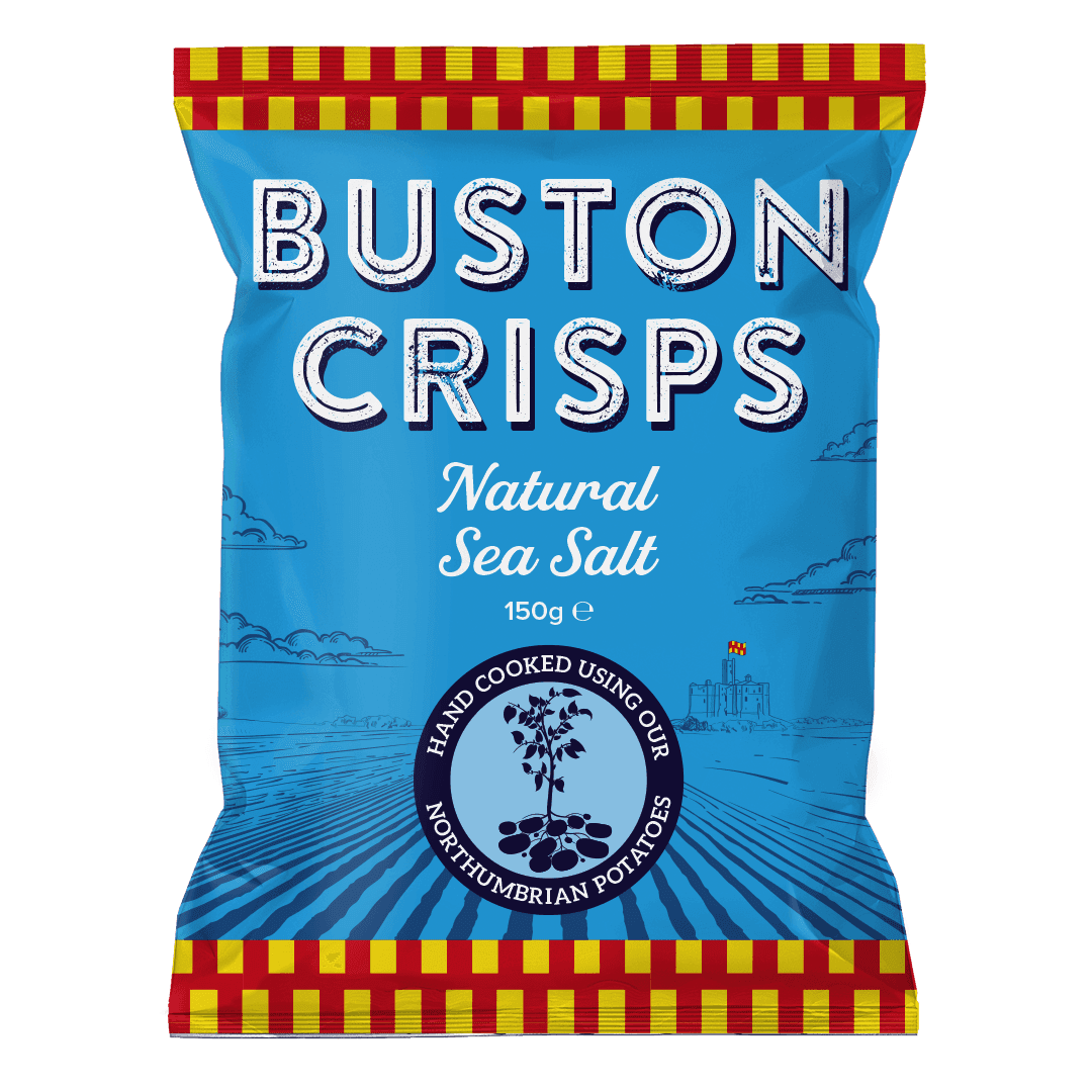 Buston Crisps Natural Sea Salt Crisps: Box of 12 x 150g